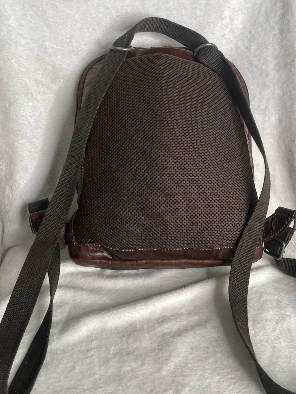 Jack Georges Small Convertible Voyager Backpack Crossbody Brown Leather